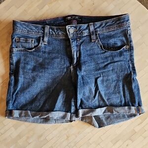 Women's Rolled-Hem Denim Jean Shorts - Blue